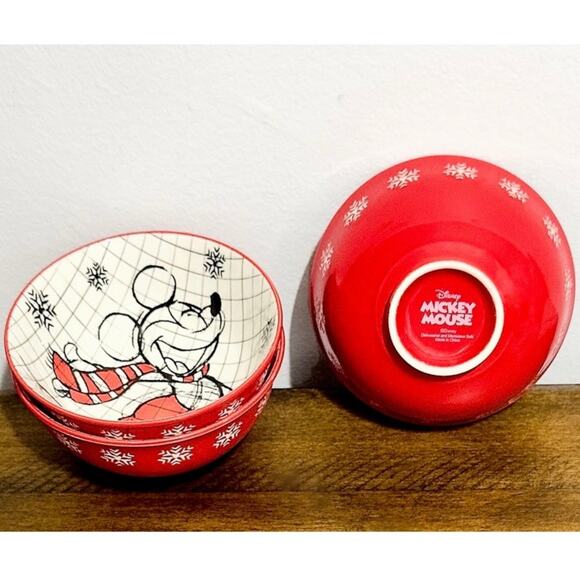 NWT: Disney - Set of 3, Mickey Mouse Christmas Sketchbook, Snack/ Tidbit Bowls - Picture 2 of 7